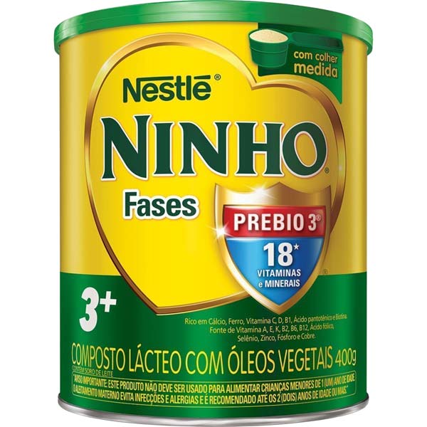 COMPOSTO LÁCTEO NINHO FASES 400 G 3+