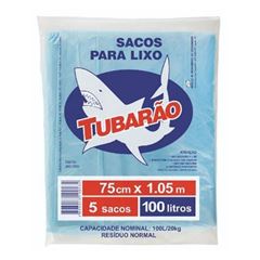 SACO PARA LIXO TUBARÃO 100 LITROS COM 24 PACOTES