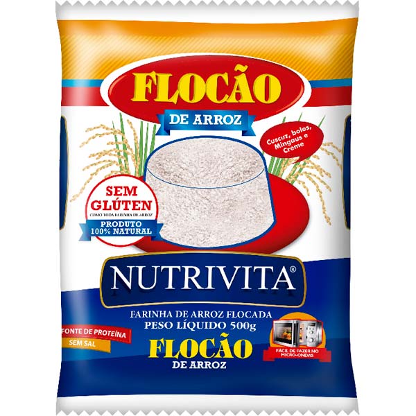 PRÉ-COZIDO FLOCÃO NUTRIVITA ARROZ 500 G