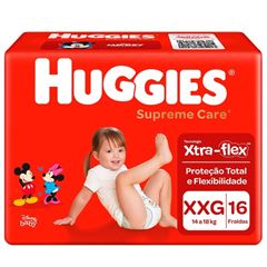 FRALDA HUGGIES SUPREME CARE JUMBO XXG 16 UNDS