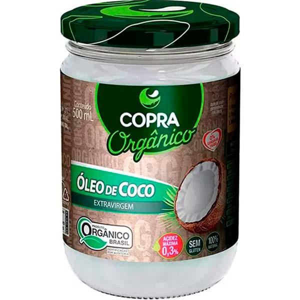 ÓLEO DE COCO COPRA EXTRA VIRGEM ORGÂNICO 500 ML