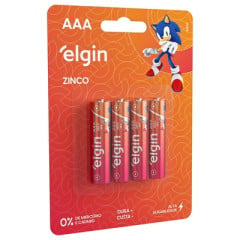 PILHAS ELGIN ZINCO AAA PALITO 4 UN