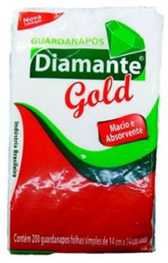GUARDANAPO DIAMANTE GOLD (14X14) 200FLS