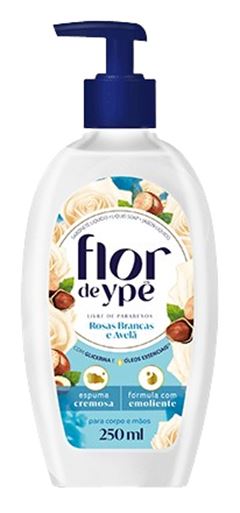 SABONETE LIQUIDO FLOR DE YPE 250ML ROSAS BRANCAS E AVELA