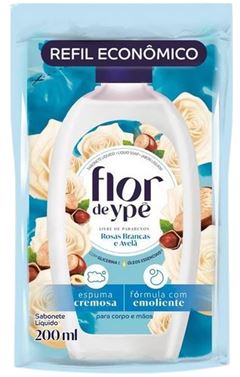 SABONETE LIQUIDO FLOR DE YPE REFIL 200ML ROSAS BRANCA/AVELA