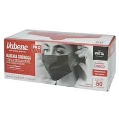 MASCARA VABENE TRIPLA COM ELASTICO 50UN PRETA