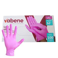 LUVAS NITRILICA VABENE M 100UN ROSA