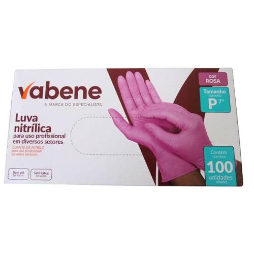 LUVAS NITRILICA VABENE P 100UN ROSA