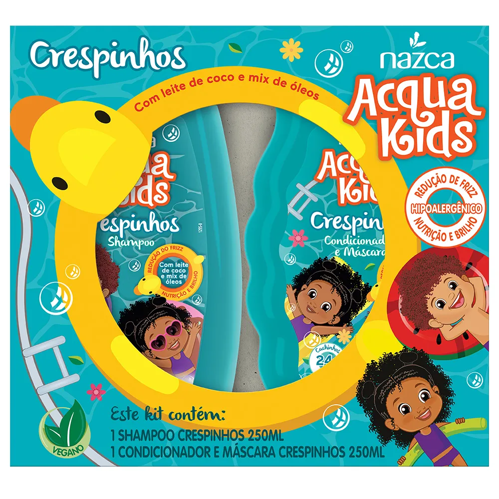 SHAMPOO+CONDICIONADOR INFANTIL ACQUA KIDS 250 ML CRESPINHOS